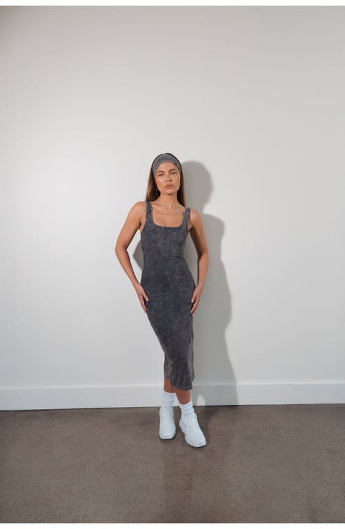 Vitality Cloud Ii Rib Basic Midi Dress In Gray