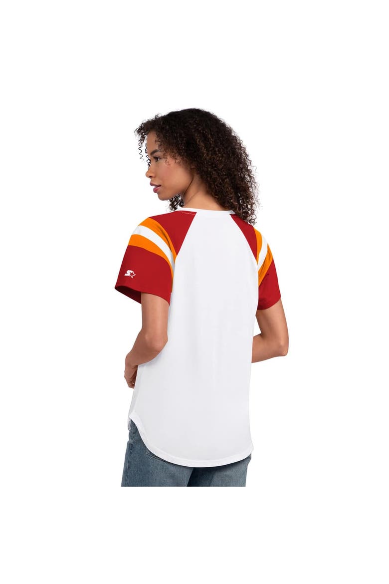 Women's Starter  White Tampa Bay Buccaneers Game On Notch Neck T-Shirt, Alternate, color, White