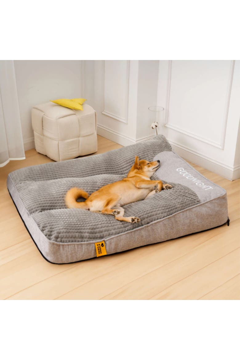 Scratch-resistant Dog Cushion Bed, Alternate, color, Grey