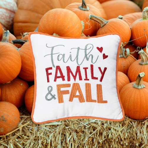 C & F Home C&f Home Faith Family And Fall Embroidered Small/petite Accent Pillow, 10" X 10" In Multi