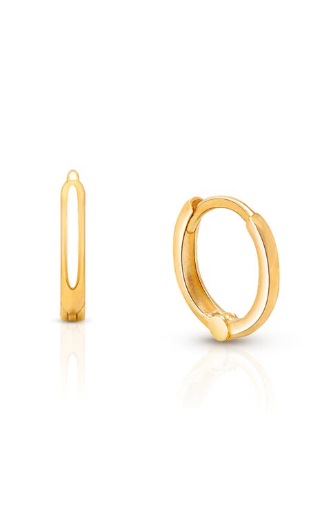 14K Gold Classic Tiny 9mm Huggie Hoop Earrings