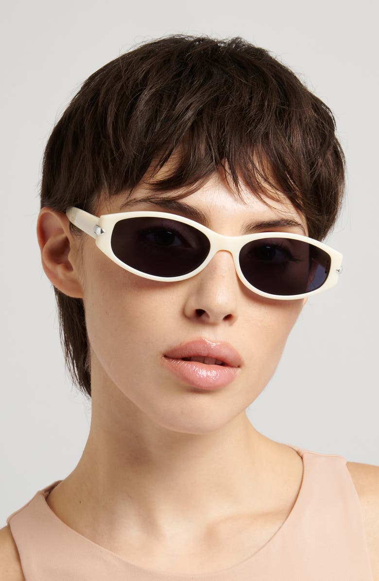 Isabel Marant 58mm Oval Sunglasses, Alternate, color, Ivory/ Blue