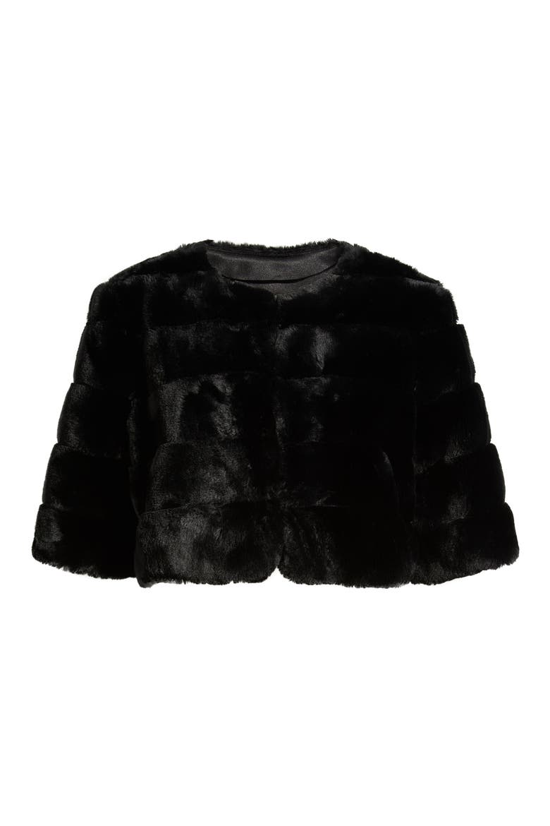 Furbie Faux Fur Jacket, Alternate, color, BLACK