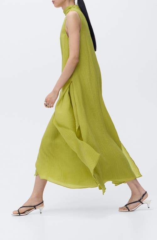 Mango Mock Neck Sleeveless Trapeze Dress In Multi