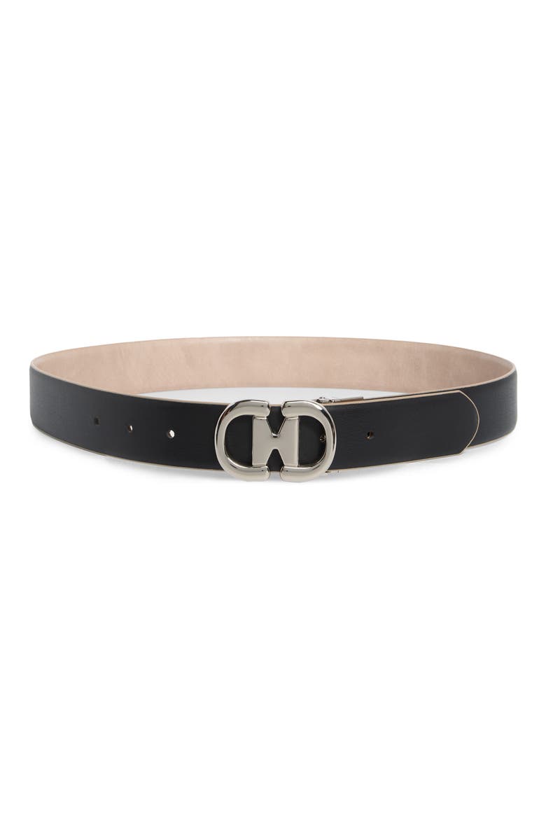 Squat Horsebit Buckle Reversible Belt, Alternate, color, TAUPE BLACK