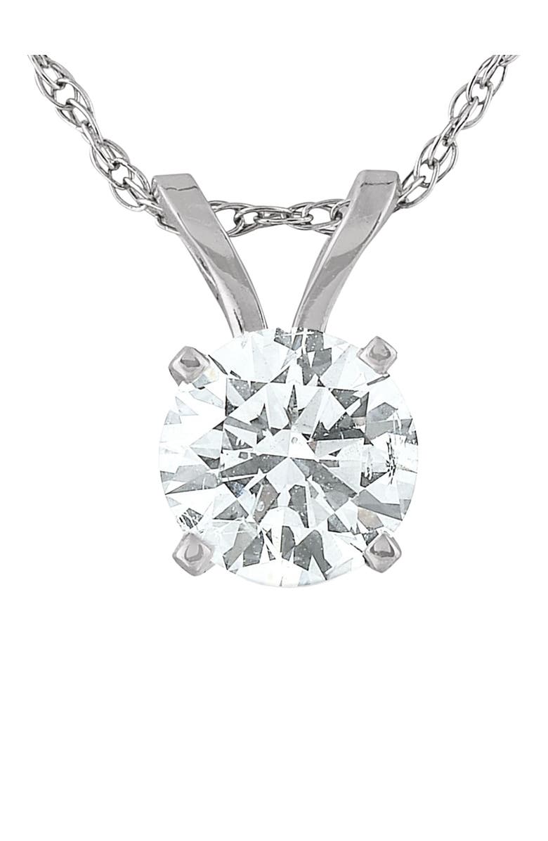 Bliss Diamond 1/2 Carat Solitaire Lab Grown Diamond Pendant 14K Gold, Main, color, 14K White Gold