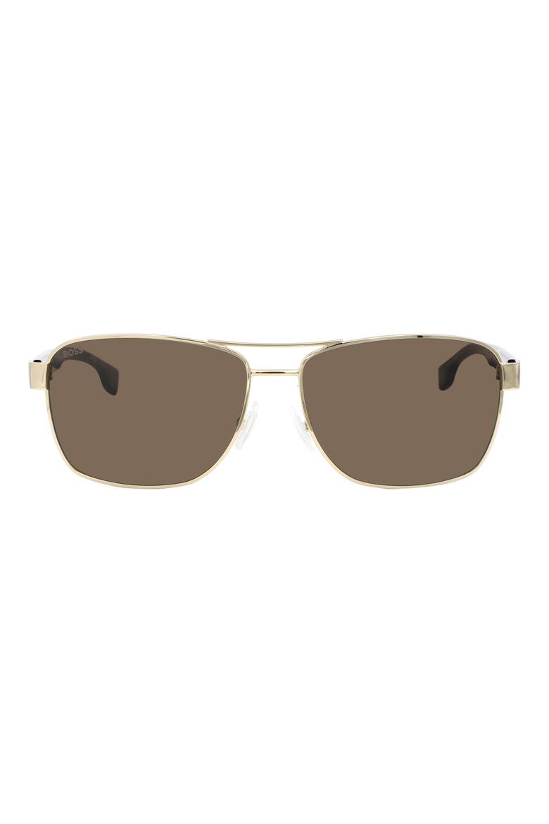60mm Square Sunglasses, Main, color, BROWN GOLD