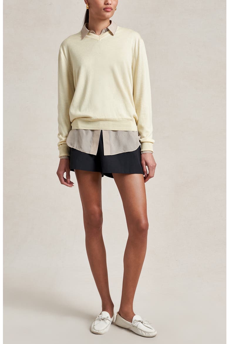 Ben V Neck Sweater, Alternate, color, Butter