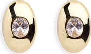 ARGENTO VIVO Dome Oval Cubic Zirconia Stud Earring