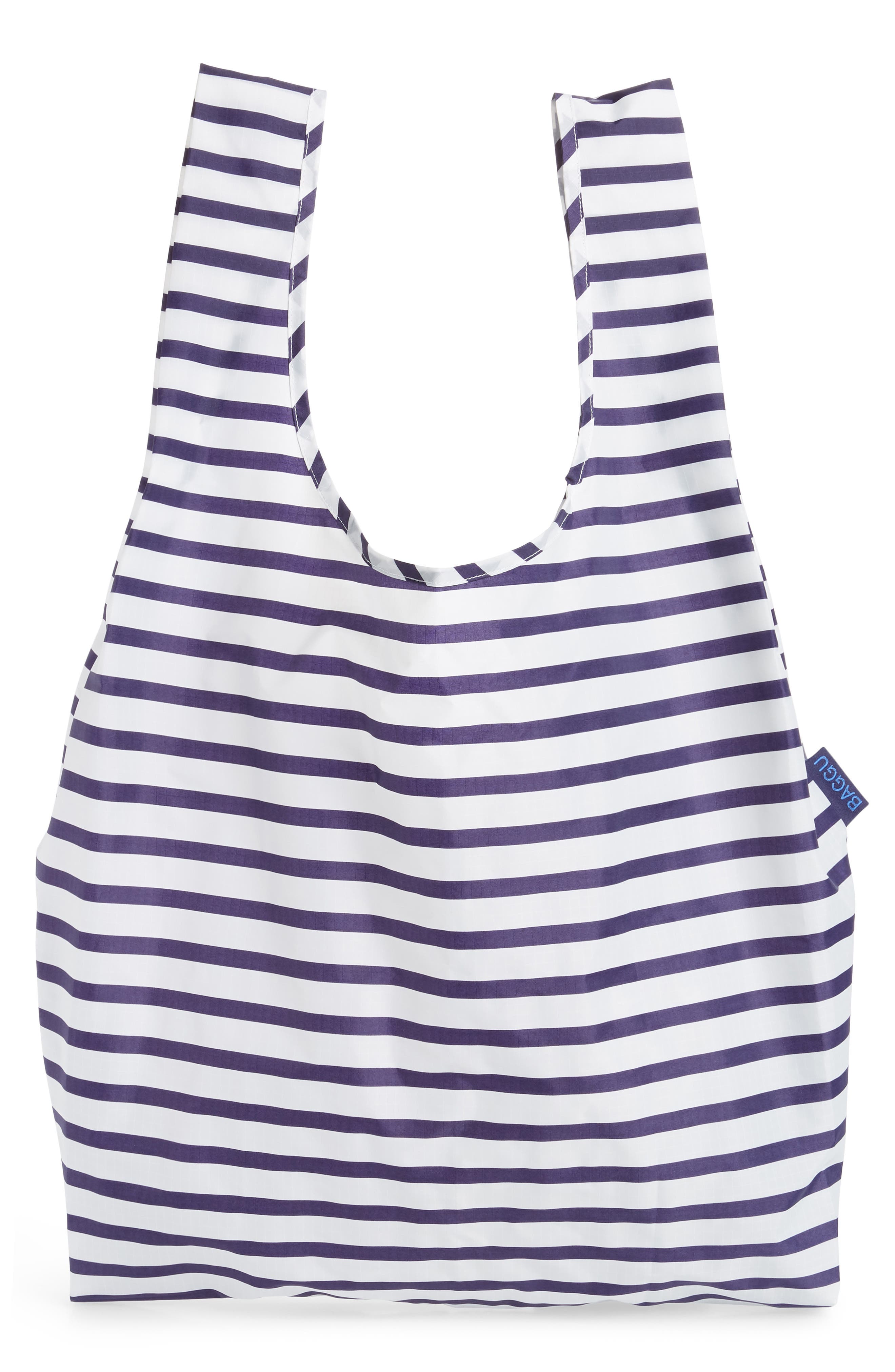 Standard Baggu Printed Ripstop Nylon Tote, Main, color, SAILOR STRIPE 2019