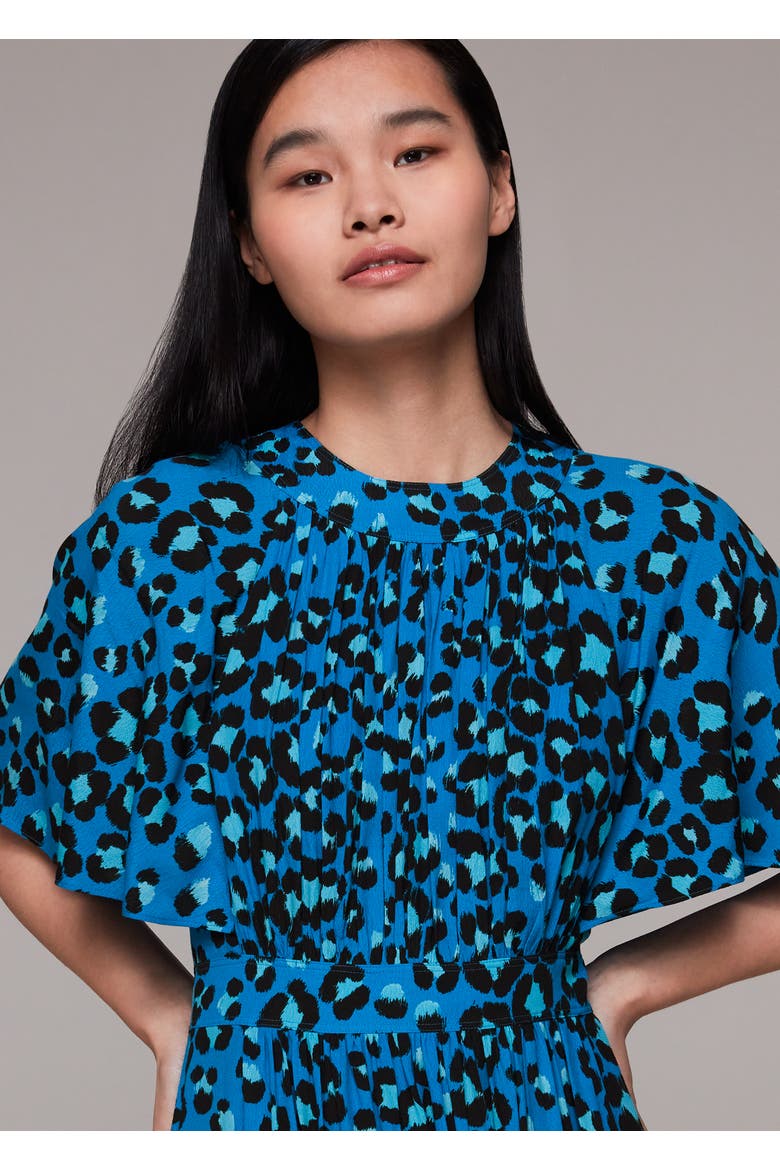 Painted Leopard Amelia Midi Dress, Alternate, color, Blue/Multi