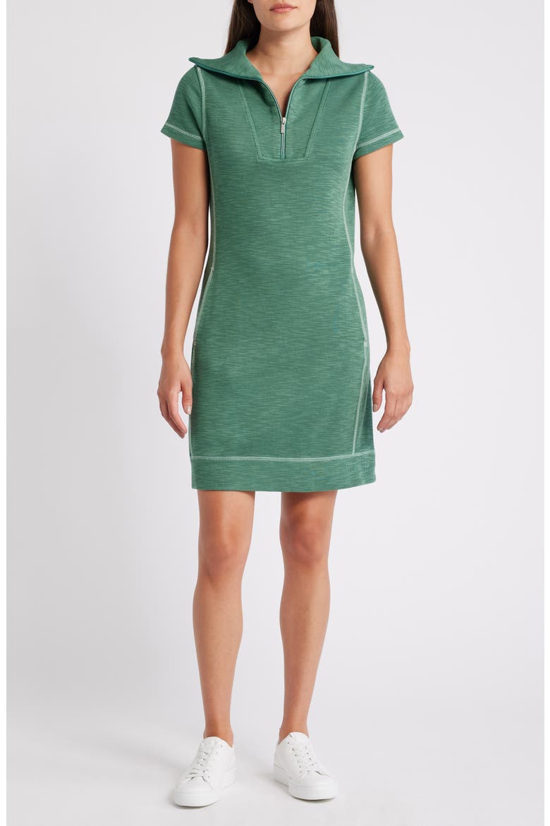 Tobago Bay Half Zip Dress, Main, color, DK SPEARMINT