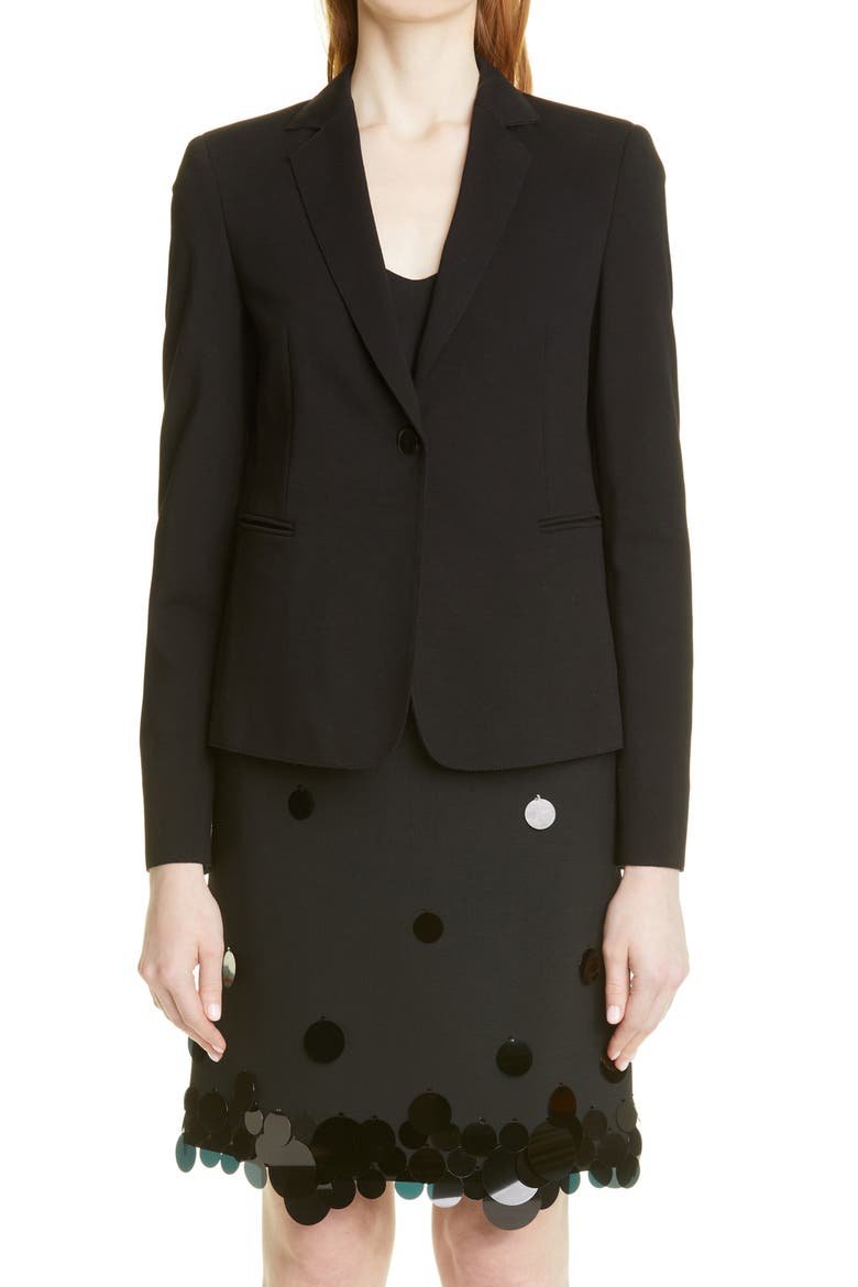 Jersey Blazer, Main, color, BLACK