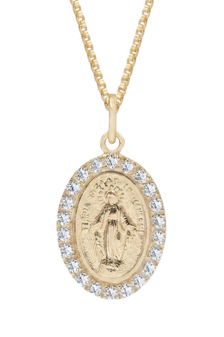 Oval Mary Pendant Necklace, Main, color, GOLD