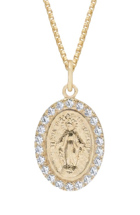 Oval Mary Pendant Necklace