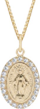 The M Jewelers Oval Mary Pendant Necklace