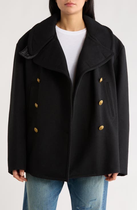 Oversize Wool Blend Peacoat