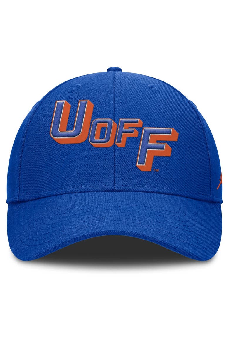 Men's Jordan Brand Royal Florida Gators Slanted Primetime Rise Performance Adjustable Hat, Alternate, color, Royal