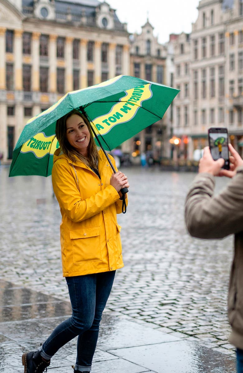 Fisura Not a Tourist Automatic Folding Compact Umbrella, Alternate, color, 