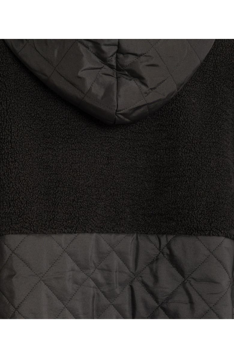 Echo Combo Quilted Hooded Poncho, Alternate, color, Black