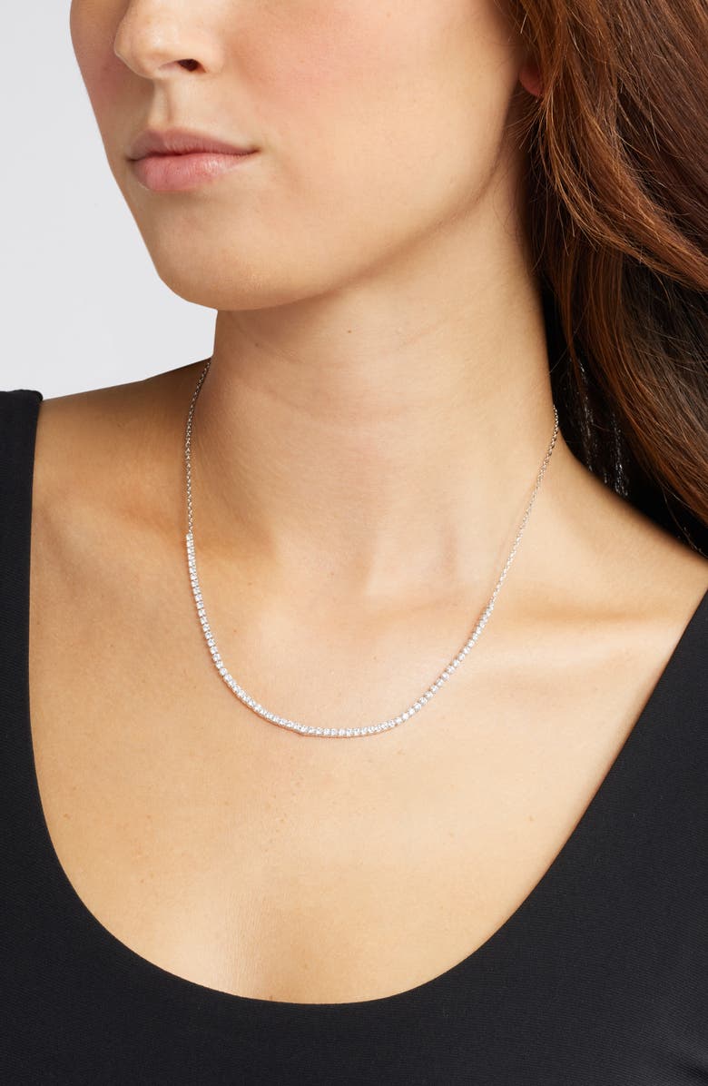 Nordstrom Dainty Cubic Zirconia Tennis Necklace, Alternate, color, 