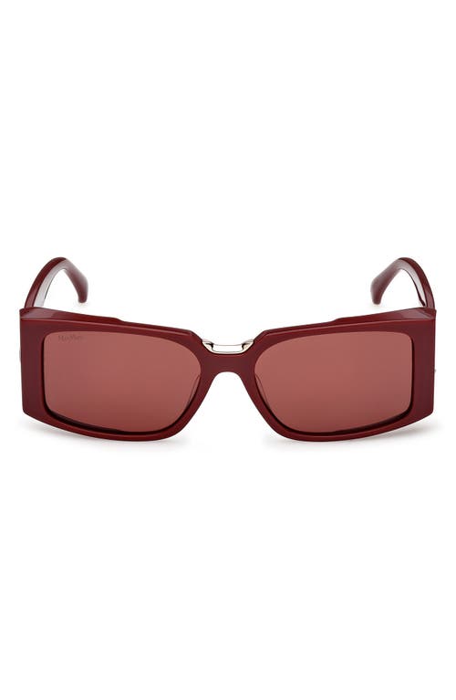 Max Mara Spark 54mm Rectangular Sunglasses In Burgundy