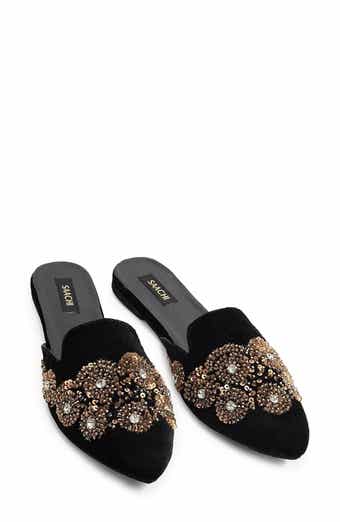 SAACHI Ornate Sequin Velvet Mule