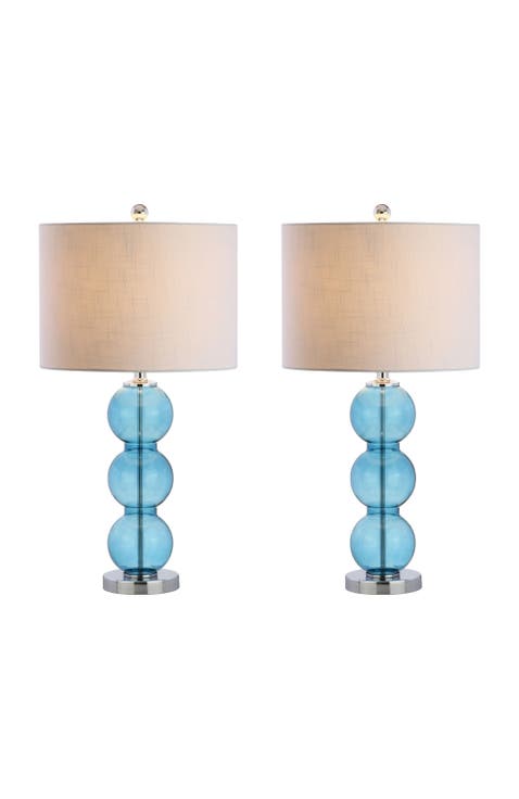 Bella 27" Glass Triple-Sphere LED Table Lamp (Set of 2)