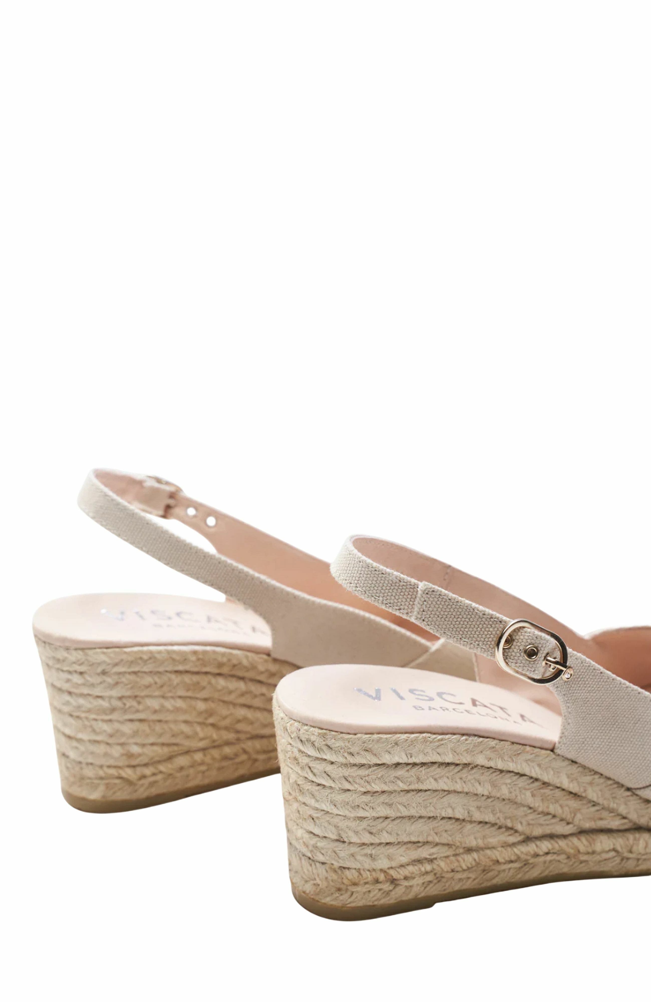 Llansa Premium Fabrics Canvas Espadrille Sandal Wedges, Alternate, color, Beige