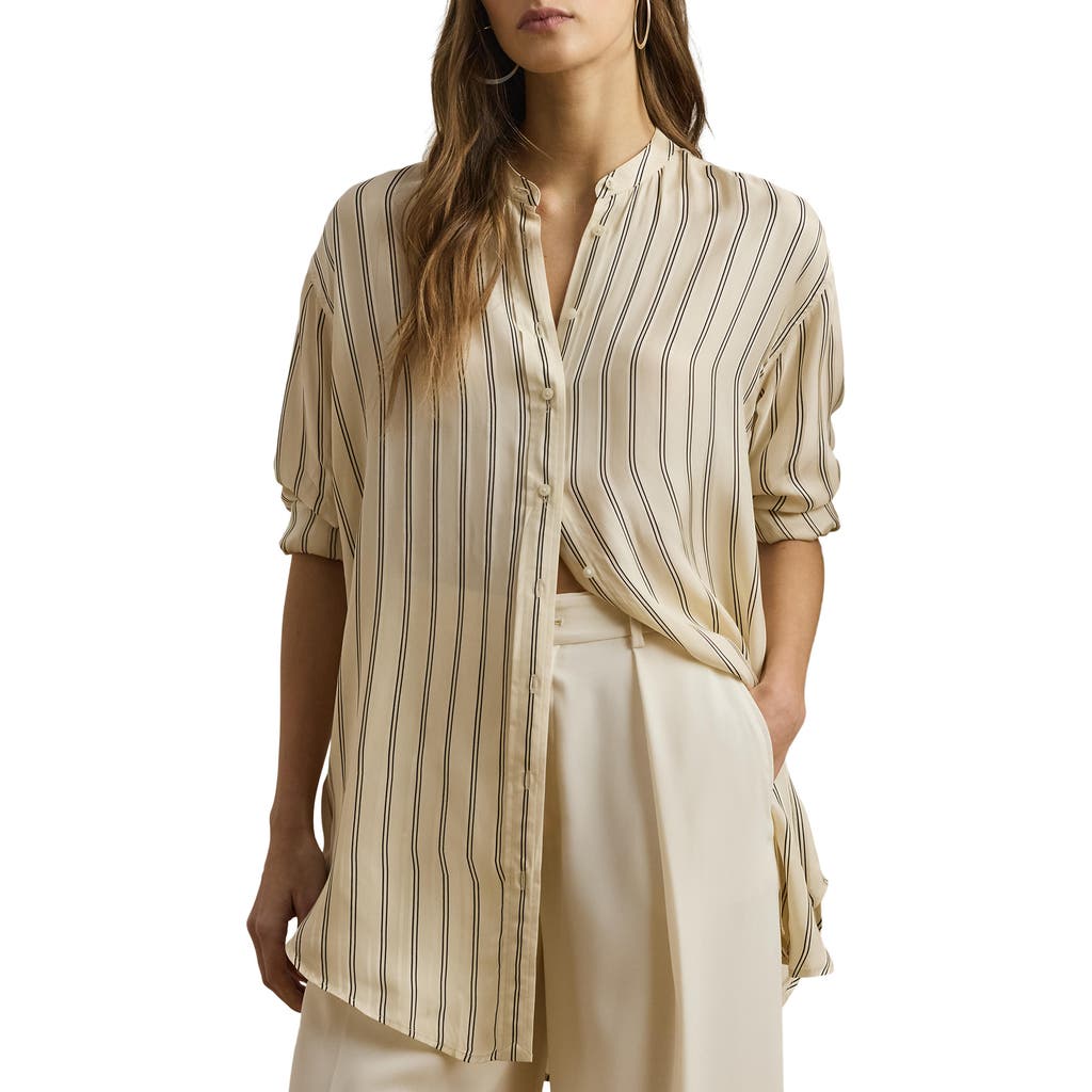 RALPH LAUREN LAUREN RALPH LAUREN STRIPE JACQUARD BUTTON-UP TUNIC