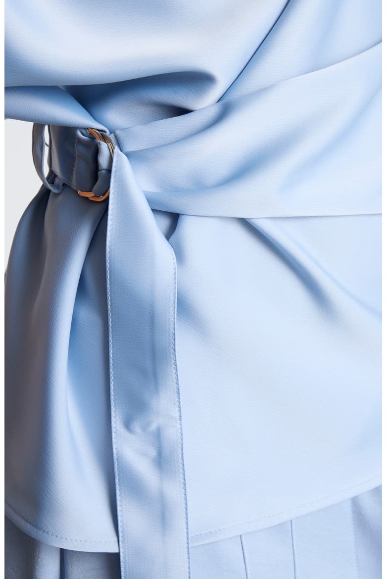 Belted Drape Neck Blouse, Alternate, color, SERENE BLUE