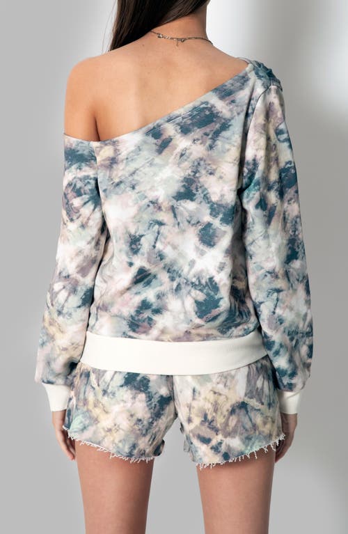 Tart Nikita One-shoulder Top In Fog Tie Dye