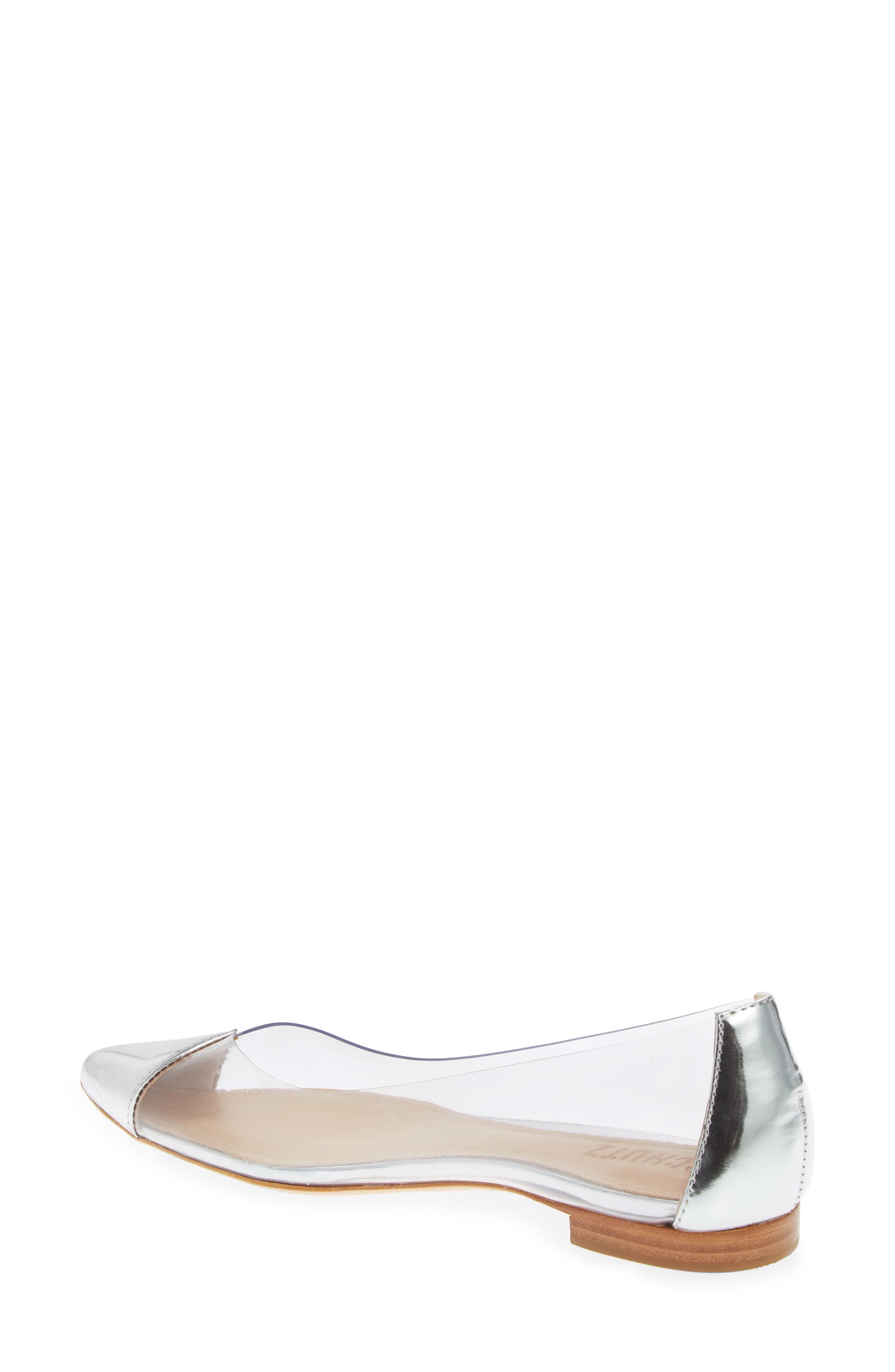Clearly Pointy Toe Flat, Alternate, color, SILVER
