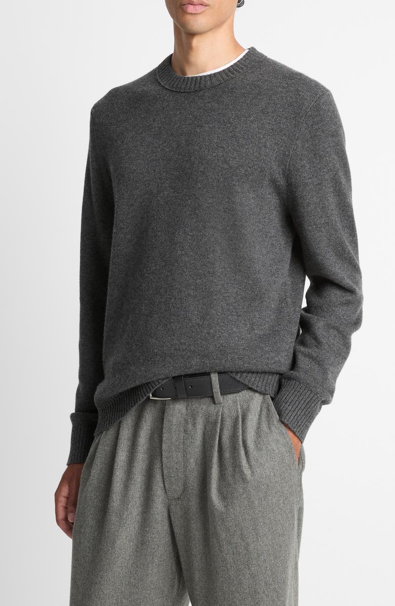 Vince Wool & Cashmere Crewneck Sweater, Alternate, color, Heather Charcoal