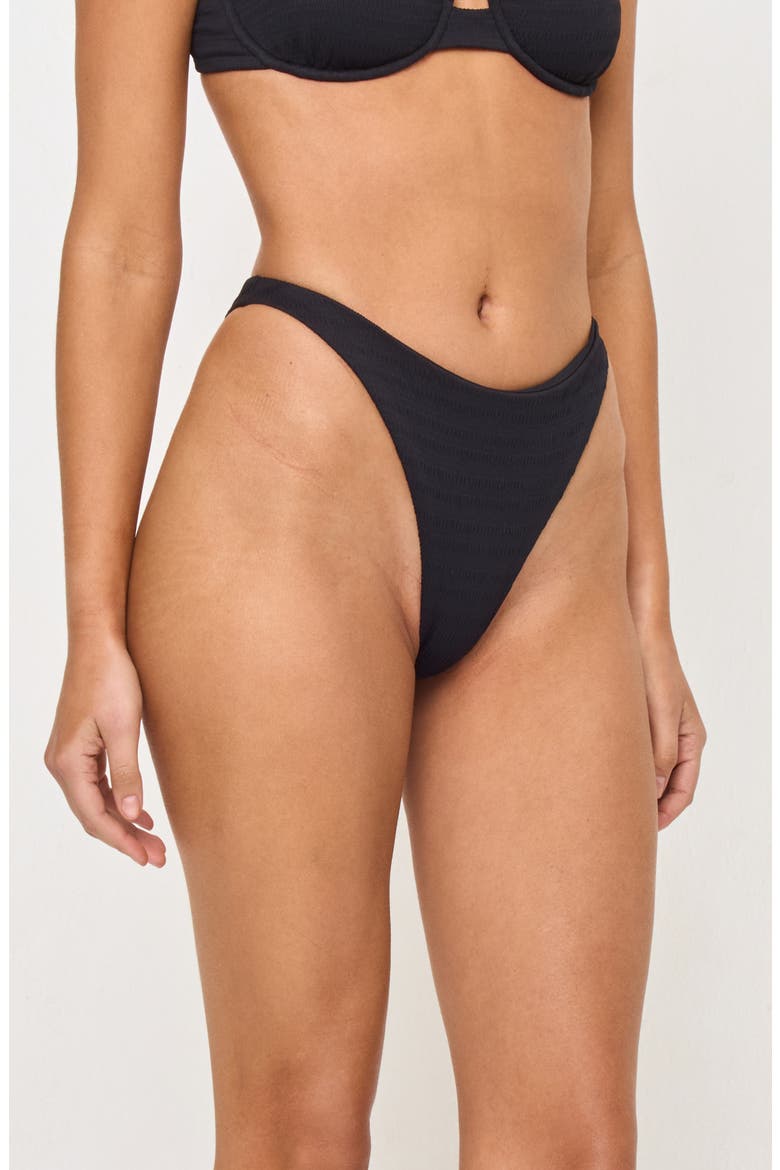Leilani Bitsy Pucker Textured Bikini Bottoms, Alternate, color, BLACK