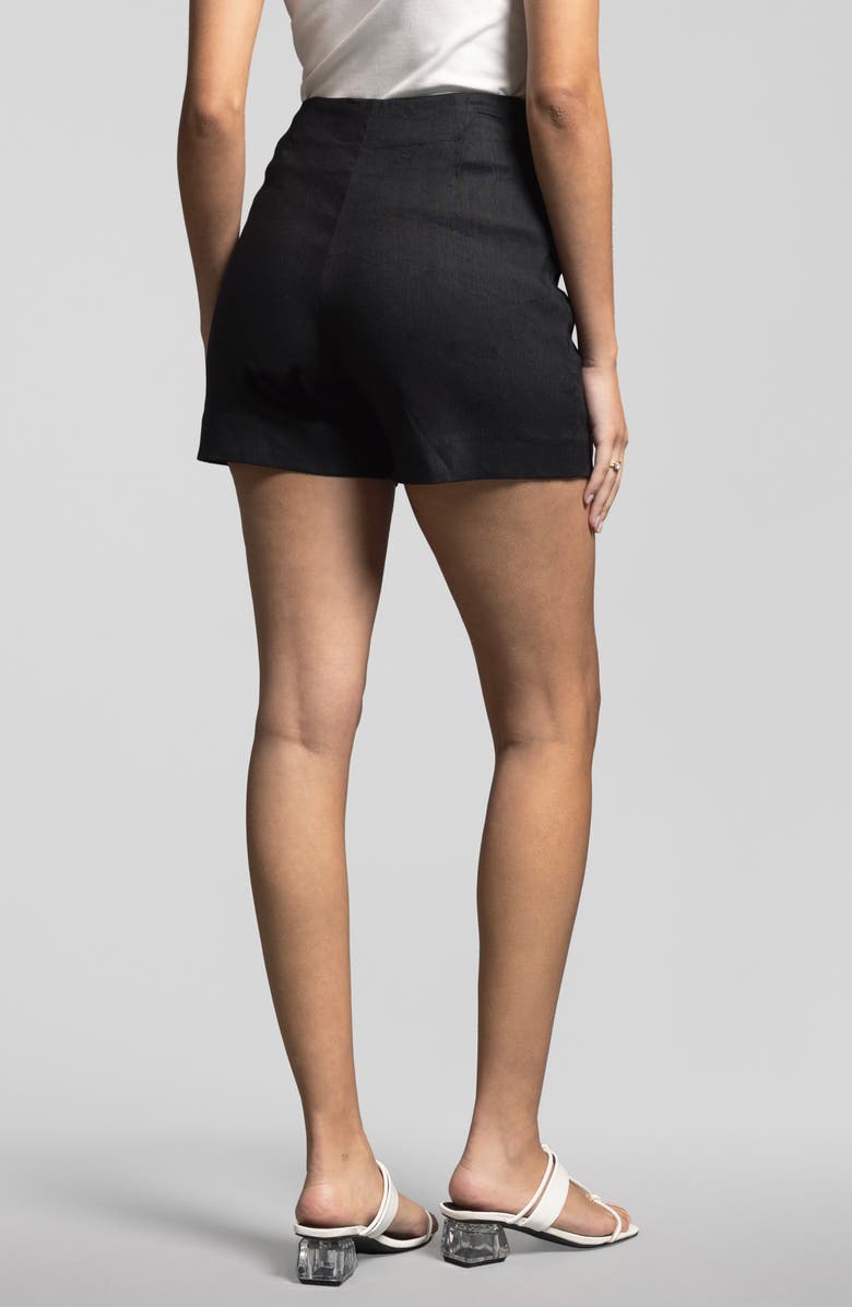 WEEKEND LOS ANGELES Luna Linen Blend Shorts, Alternate, color, Black