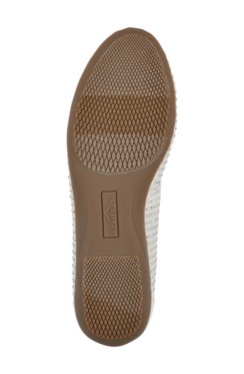 Cliffs By White Mountain Carlicia Rhinestone Mesh Ballet Flat In White Fabric