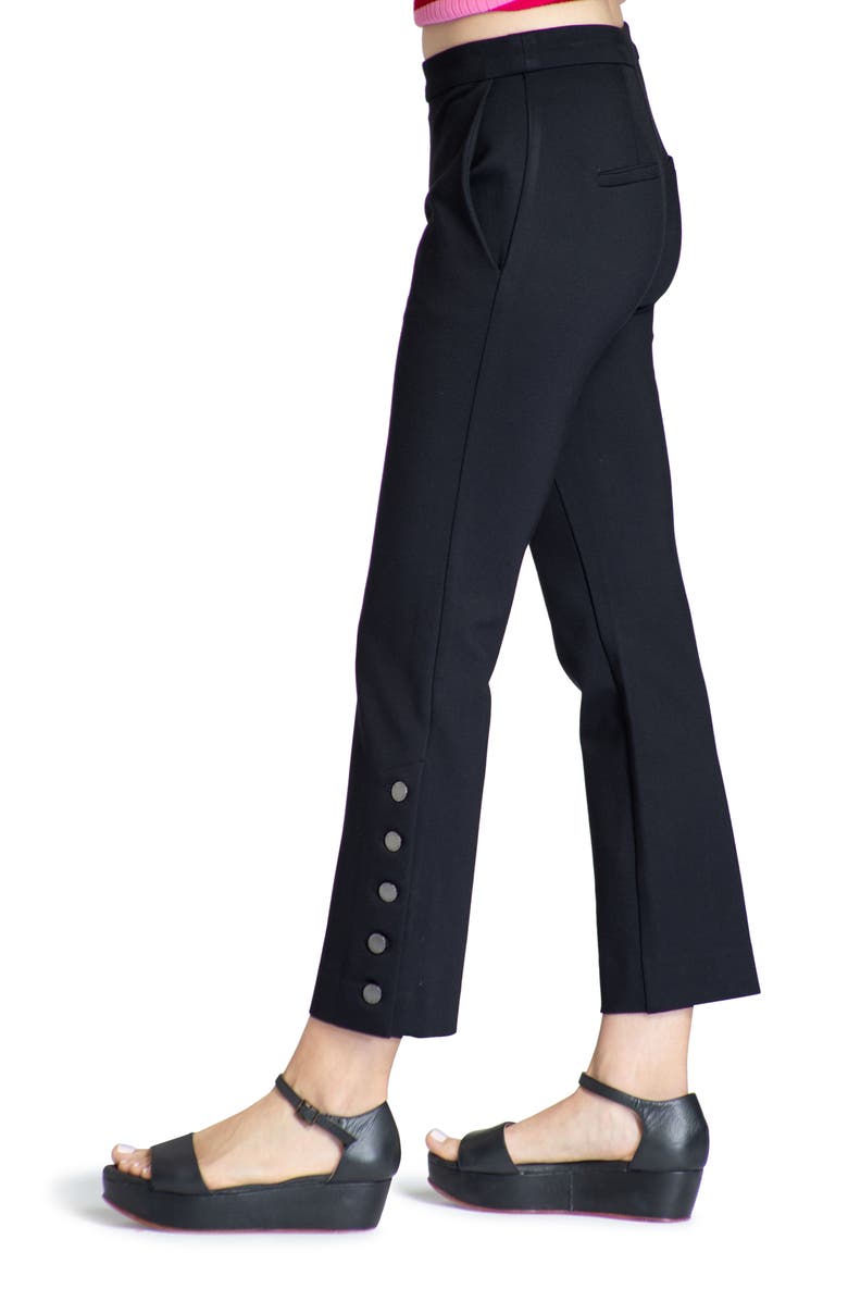 APNY Button Hem Pull-On Crop Flare Pants, Alternate, color,