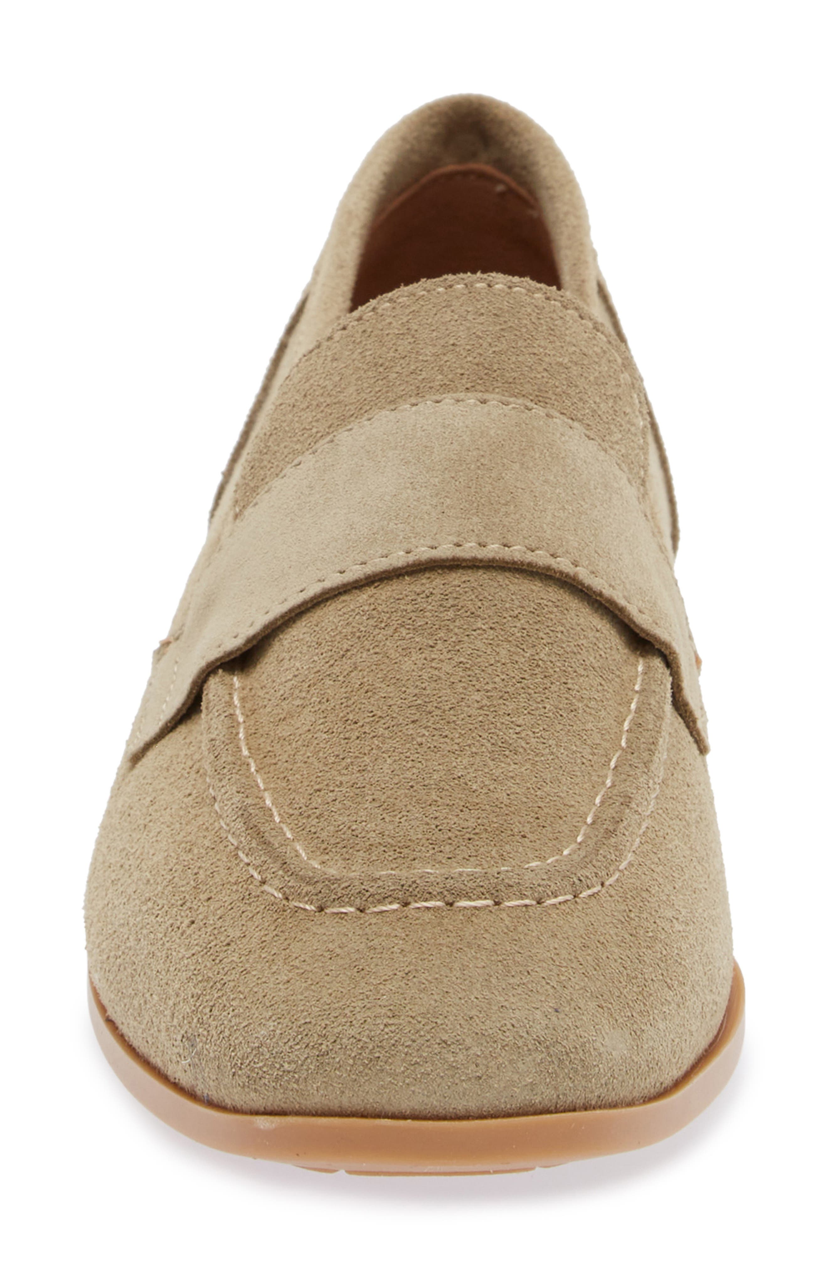 Ardelle Moc Toe Loafer, Alternate, color, KHAKI SUEDE