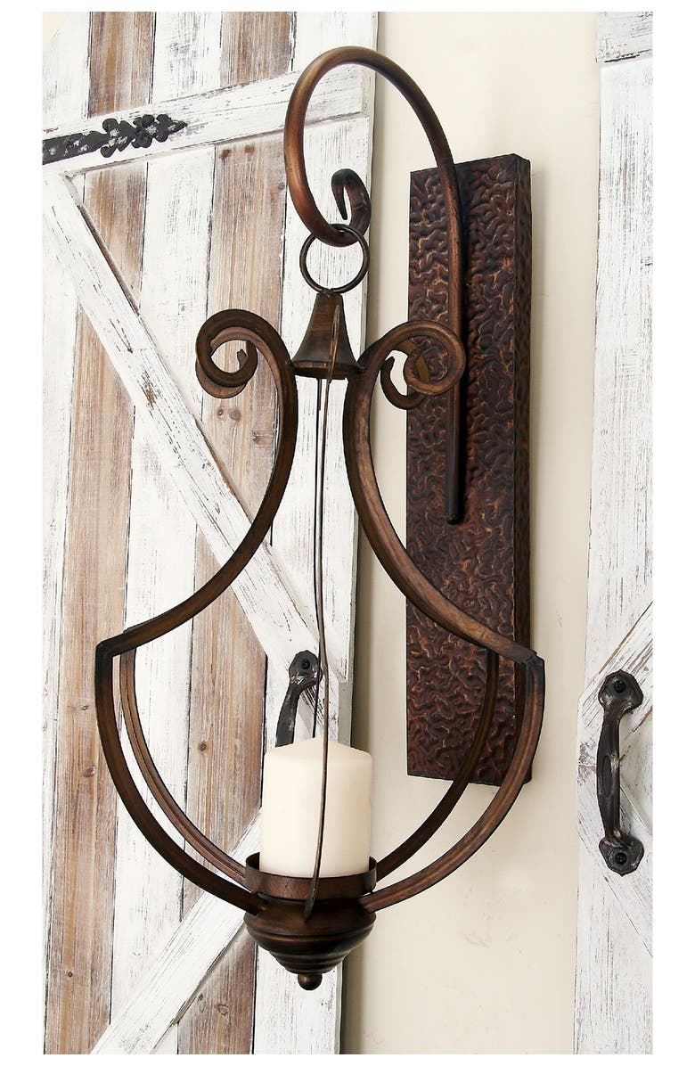 SONOMA SAGE HOME Bronze Metal Rustic Wall Sconce, Alternate, color, Brown