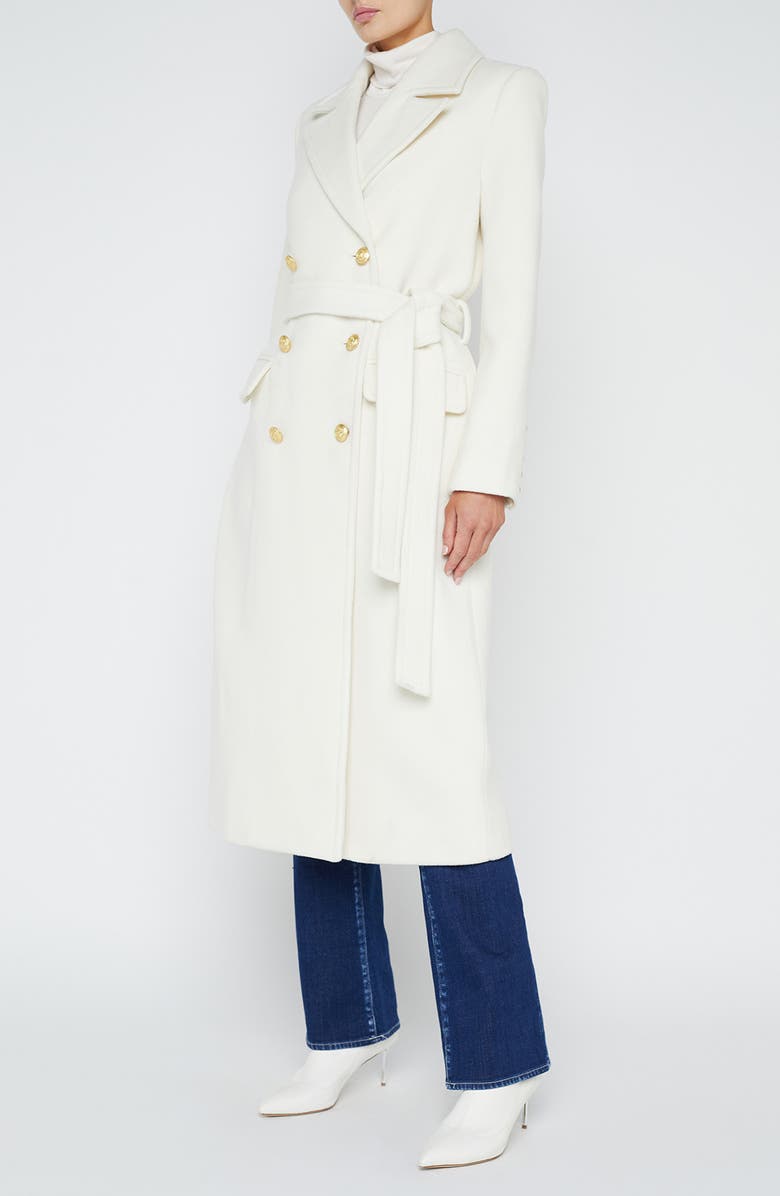 L'AGENCE Olina Belted Wool Blend Trench Coat, Alternate, color,