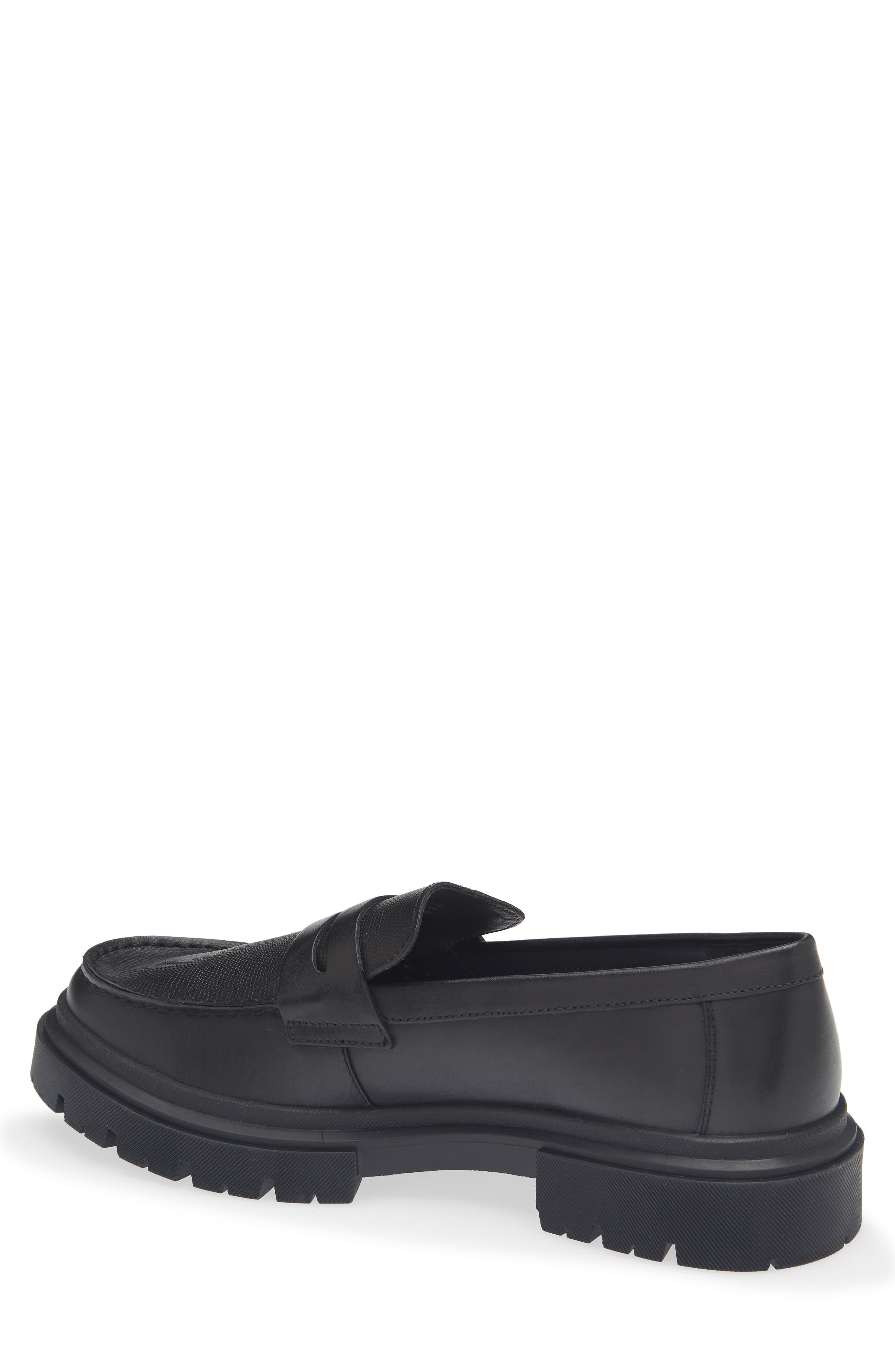 Zevon Penny Loafer, Alternate, color, BLACK LEATHER