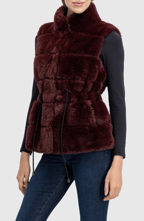 Lyla Grant Fur-free Rex Rabbit (faux Fur) Vest In Burgundy