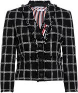 Thom Browne Windowpane Check V-Neck Cardigan Jacket