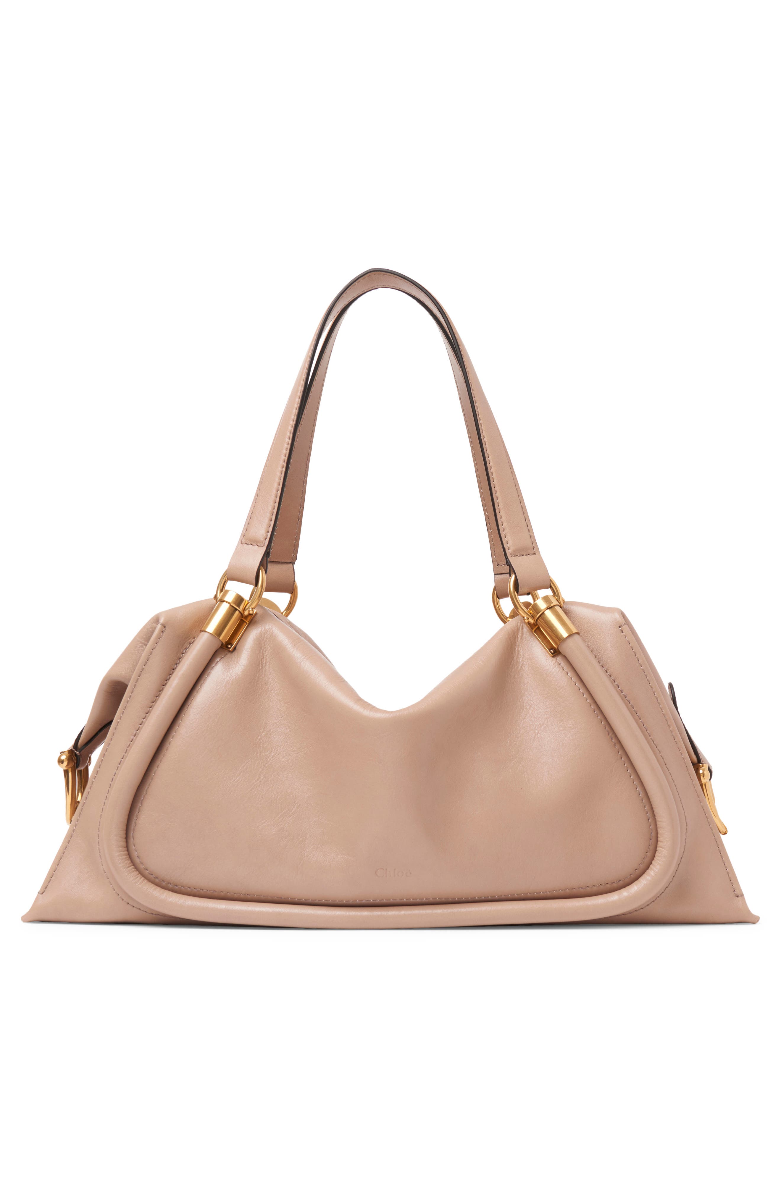 Chloé Large Paraty 24 Leather Shoulder Bag, Alternate, color, Deep Beige 28V