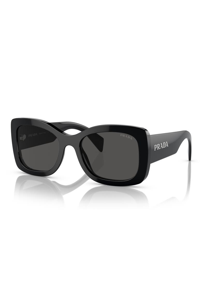 56mm Oval Sunglasses, Alternate, color, BLACK
