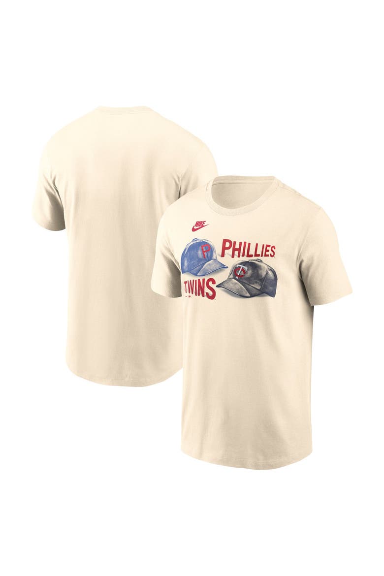 Men's Nike Cream Philadelphia Phillies vs. Minnesota Twins 2026 Field of Dreams Matchup T-Shirt, Alternate, color, Cream