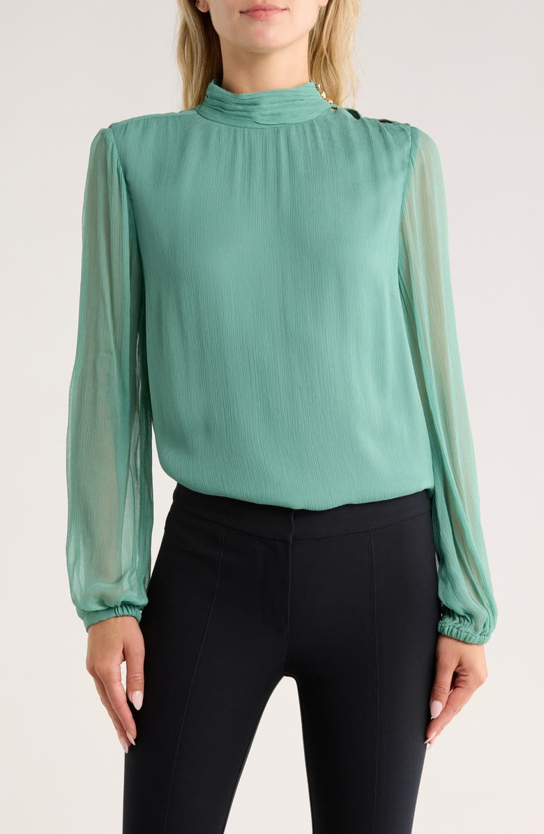Derek Lam 10 Crosby Nadja Woven Top, Main, color, Juniper