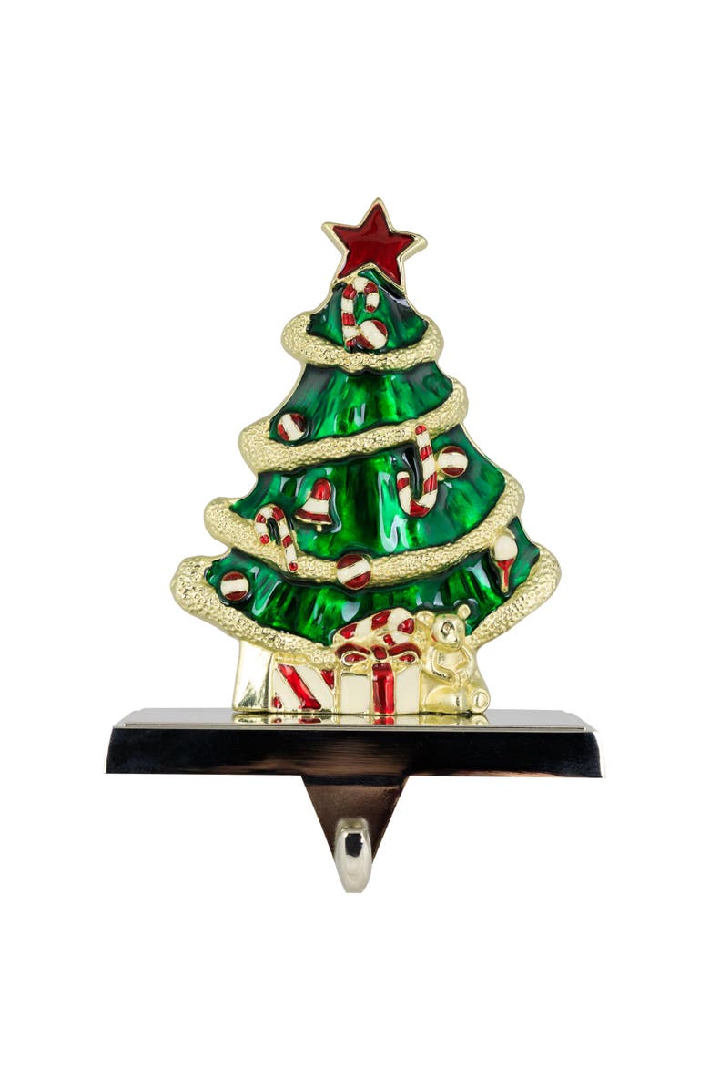 Northlight Decorated Christmas Tree Metal Stocking Holder - 6", Main, color, 
