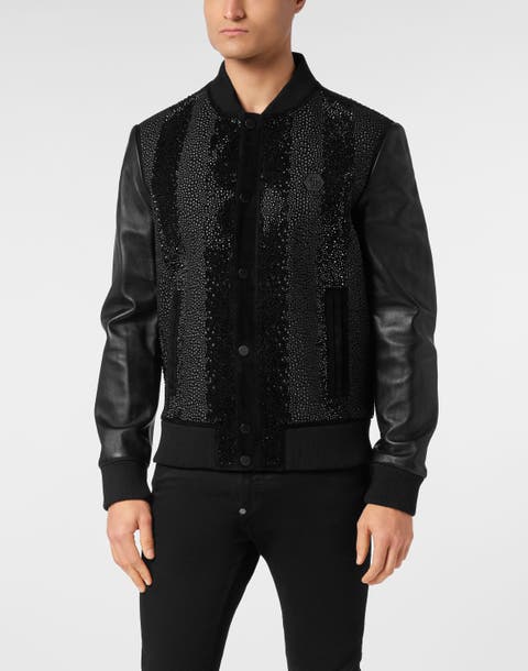 Suede Bomber Jacket Ls Strass Men